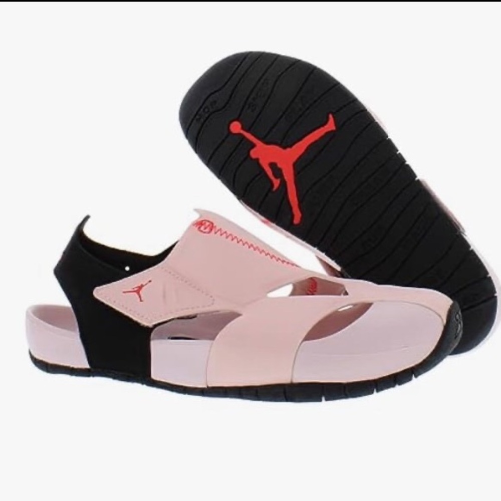 NEW - NIKE Girls Pink Jordan Flare Covered Sandals | 1Y